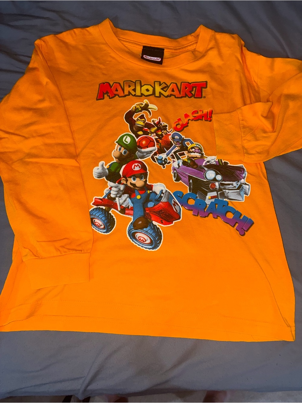 Nintendo Orange Mario Kart Long Sleeve Tee for Kids